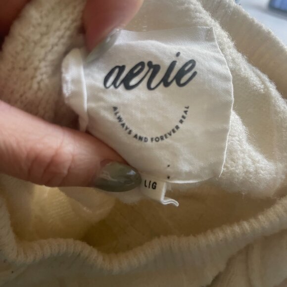 Aerie - Cable Crew Sweater - Cream - Picture 3 of 4